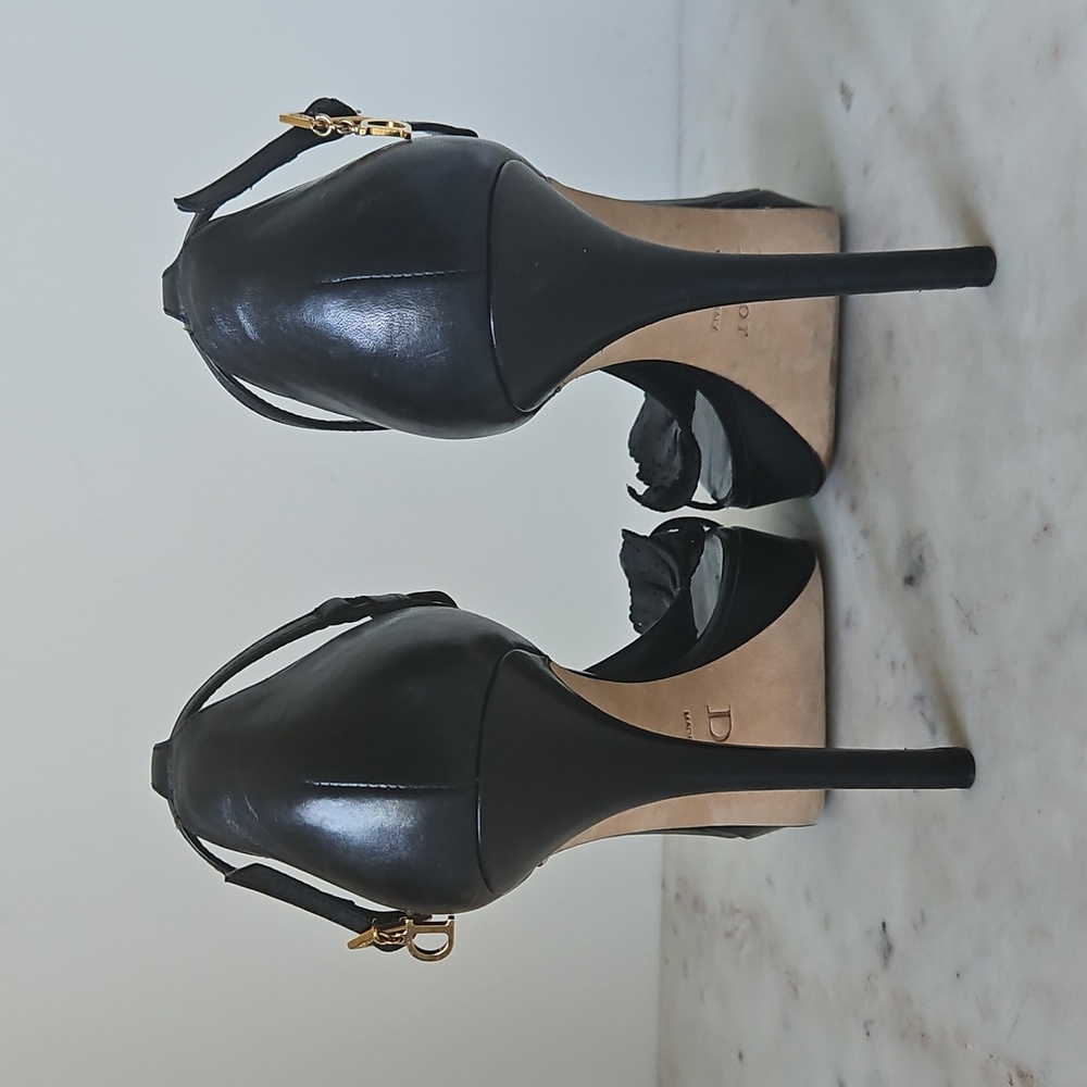 DIOR: Logo Charm And Ruffle Heels - Picture 6 of 10